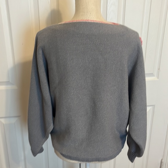 Vintage 80’s Sweater- Gray & Pink by Jodie Raymond Originals / Size Medium - Picture 6 of 8